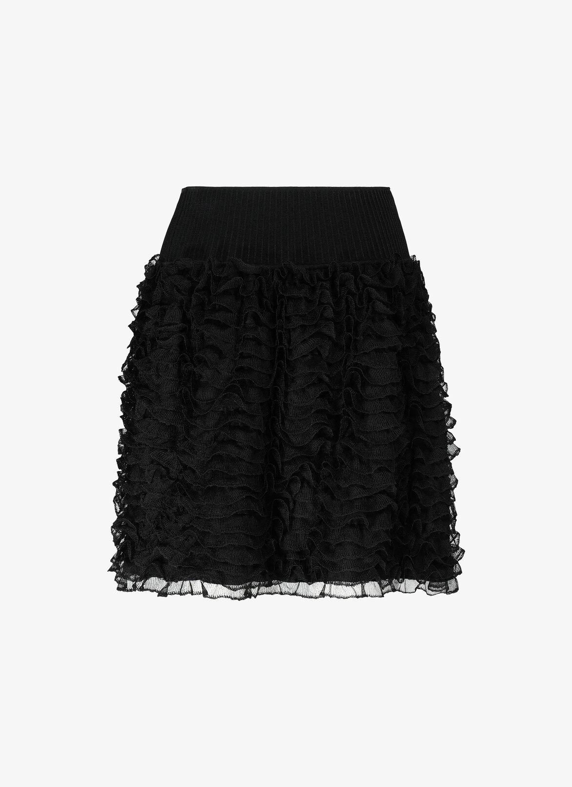 ミニ ラッフル スカート ALAÏA ブラック ミニ ラッフル スカート